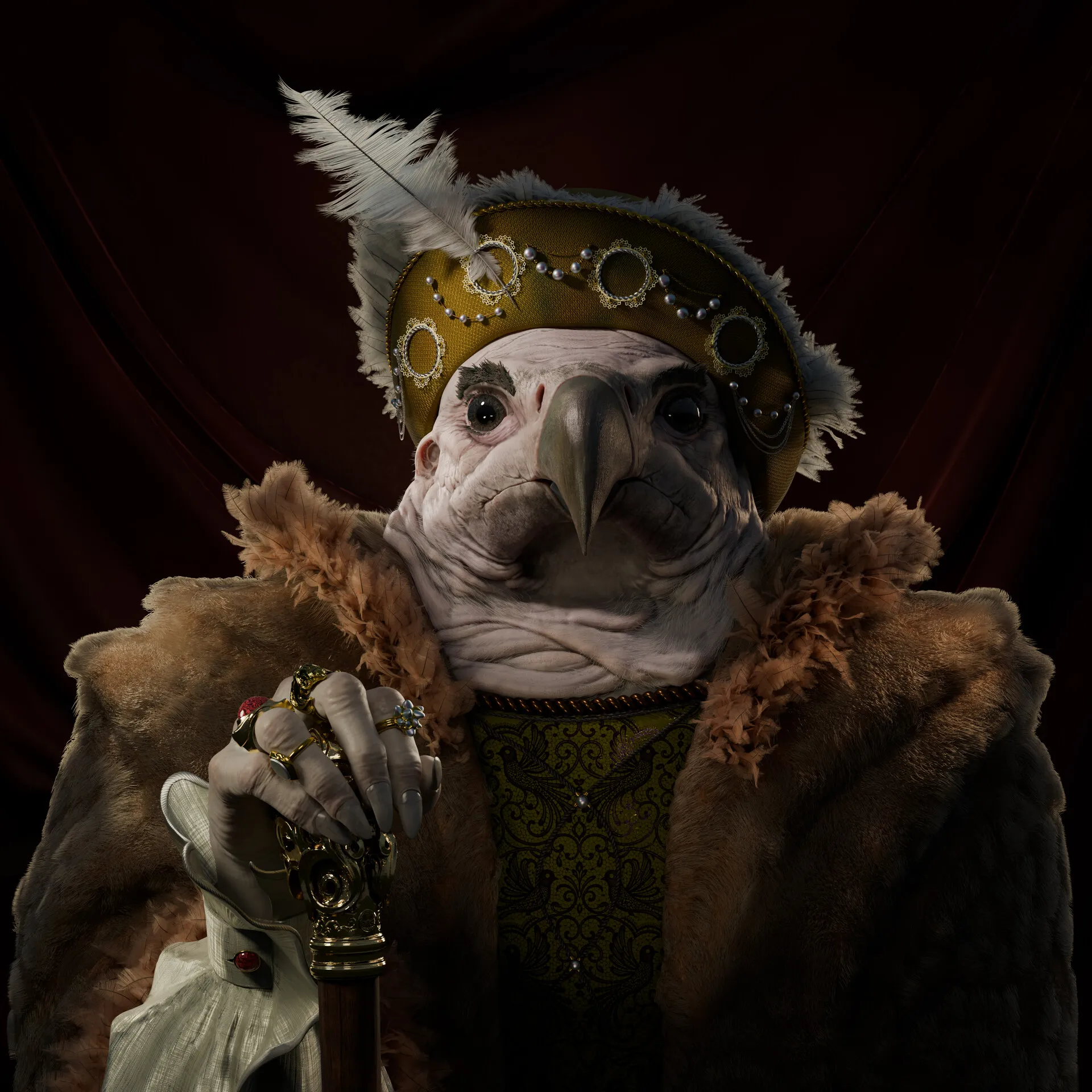 Hawk Suitor — character render by Lazar Stojanovic